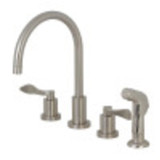 Kingston Brass KS8728DFL 8-Inch to 16-Inch Widespread Kitchen Faucet, Brushed Nickel