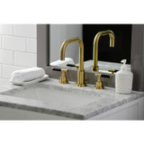 Kingston Brass FSC8933CKL Kaiser Widespread Bathroom Faucet with Brass Pop-Up, Brushed Brass