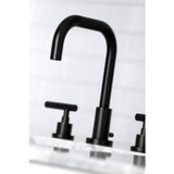 Kingston Brass FSC8930CML Manhattan Widespread Bathroom Faucet with Brass Pop-Up, Matte Black