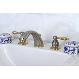 Kingston Brass KB979AL Victorian Widespread Bathroom Faucet, Brushed Nickel/Polished Brass