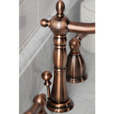 Kingston Brass KB197ALAC Heritage Widespread Bathroom Faucet with Brass Pop-Up, Antique Copper