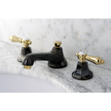 Kingston Brass NS4469BAL Widespread Bathroom Faucet, Black Stainless Steel/Polished Brass