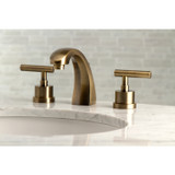 Kingston Brass KS4983CML Manhattan 8" Widespread Bathroom Faucet, Antique Brass