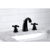 Kingston Brass KB980AX Victorian 2-Handle 8 in. Widespread Bathroom Faucet, Matte Black