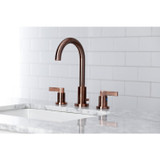 Fauceture FSC892NDLAC NuvoFusion Widespread Bathroom Faucet, Antique Copper