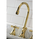 Kingston Brass KS2982ZX Millennium Widespread Bathroom Faucet with Brass Pop-Up, Polished Brass