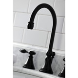 Kingston Brass KS2980TAL Tudor Widespread Bathroom Faucet with Brass Pop-Up, Matte Black
