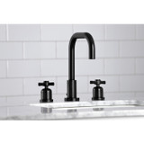 Kingston Brass FSC8930ZX Millennium Widespread Bathroom Faucet with Brass Pop-Up, Matte Black