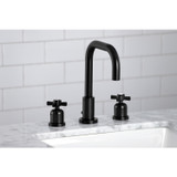 Kingston Brass FSC8930ZX Millennium Widespread Bathroom Faucet with Brass Pop-Up, Matte Black