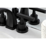 Kingston Brass KS4940CML Manhattan 8 in. Widespread Bathroom Faucet, Matte Black