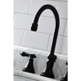 Kingston Brass KS2980BAL Heirloom Widespread Bathroom Faucet with Brass Pop-Up, Matte Black