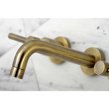 Kingston Brass KS8123DL Concord 2-Handle Wall Mount Bathroom Faucet, Antique Brass