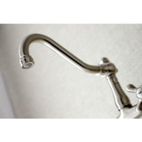 Kingston Brass KS3248AX Vintage Wall Mount Bathroom Faucet, Brushed Nickel
