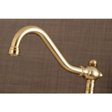 Kingston Brass KS3247BEX Essex Wall Mount Bathroom Faucet, Brushed Brass