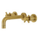 Kingston Brass KS8127DX Concord 2-Handle Wall Mount Bathroom Faucet, Brushed Brass