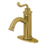 Fauceture LS5413RL Royale Single-Handle Bathroom Faucet with Push Pop-Up, Brushed Brass