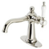 Kingston Brass KSD154KLPN Nautical Single-Handle Bathroom Faucet with Push Pop-Up, Polished Nickel