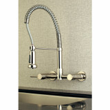 Gourmetier GS8188DL Concord 2-Handle Wall Mount Pull-Down Kitchen Faucet, Brushed Nickel
