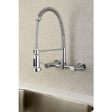 Gourmetier GS8181DL Concord 2-Handle Wall Mount Pull-Down Kitchen Faucet, Polished Chrome
