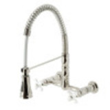 Gourmetier GS1246PX Heritage Two-Handle Wall-Mount Pull-Down Sprayer Kitchen Faucet, Polished Nickel