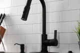 Gourmetier LS8780CTL Continental Single-Handle Pull-Down Kitchen Faucet, Matte Black