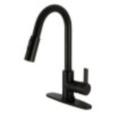 Gourmetier LS8780CTL Continental Single-Handle Pull-Down Kitchen Faucet, Matte Black