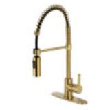 Gourmetier LS8773CTL Continental Single-Handle Pre-Rinse Kitchen Faucet, Brushed Brass