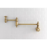 Kingston Brass KS3103AX Restoration Wall Mount Pot Filler Kitchen Faucet, Antique Brass