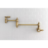 Kingston Brass KS3103BAL Heirloom Wall Mount Pot Filler Kitchen Faucet, Antique Brass