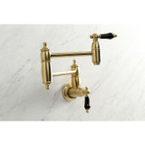 Kingston Brass KS3107PKL Duchess Wall Mount Pot Filler, Brushed Brass