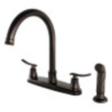 Kingston Brass FB7795JLSP 8-Inch Centerset Kitchen Faucet with Sprayer, Oil Rubbed Bronze