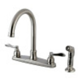 Kingston Brass FB7798NFLSP NuWave French 8-Inch Centerset Kitchen Faucet with Sprayer, Brushed Nickel