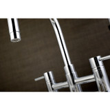 Kingston Brass KS8271DLBS Concord Bridge Kitchen Faucet with Brass Sprayer, Polished Chrome