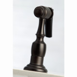 Kingston Brass KS3275AXBS Restoration 8" Bridge Kitchen Faucet with Sprayer, Oil Rubbed Bronze