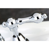 Kingston Brass KS7971AL English Country Bridge Bathroom Faucet with Brass Pop-Up, Polished Chrome