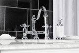 Kingston Brass KS3911AX Restoration Bathroom Bridge Faucet, Polished Chrome