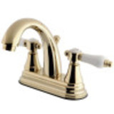 Kingston Brass KS7612BPL 4 in. Centerset Bathroom Faucet, Polished Brass