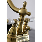 Kingston Brass KB1607PL Heritage 4 in. Centerset Bathroom Faucet, Brushed Brass