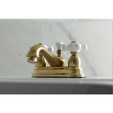 Kingston Brass KS3607PX 4 in. Center Bathroom Faucet, Brushed Brass