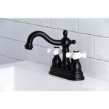 Kingston Brass KB1600PX Heritage 4 in. Centerset Bathroom Faucet, Matte Black