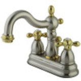 Kingston Brass KB1609AX Heritage 4 in. Centerset Bathroom Faucet, Brushed Nickel/Polished Brass