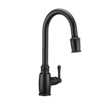 Opulence 1H Pull-Down Kitchen Faucet w/ Snapback 1.75gpm Satin Black