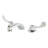 Commercial 2H Widespread Lavatory Faucet w/ Wrist Blade Handles Flex Connections & Less Drain 0.5gpm Chrome