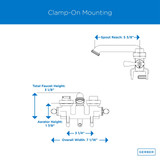 Gerber Classics 2H Clamp On Laundry Faucet w/ IPS/Sweat Connections -Threaded Spout 2.2gpm Rough Brass