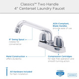 Gerber Classics Laundry Faucet with 6" Spout Hose Connection 2.2gpm Chrome