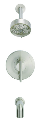 Parma 1H Tub & Shower Trim Kit & Treysta Cartridge w/ Diverter on Valve & 5 Function Showerhead 1.75gpm Brushed Nickel