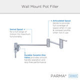 Parma Wall Mount Pot Filler 2.2gpm Chrome