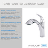 Antioch 1H Pull-Out Kitchen Faucet 1.75gpm Stainless Steel