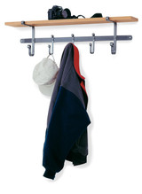 36" Coat Rack w/ 5 Hooks & Solid HardWood Shelf HS