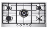 Verona 36" Designer Gas Cooktop-brass Burners Ss